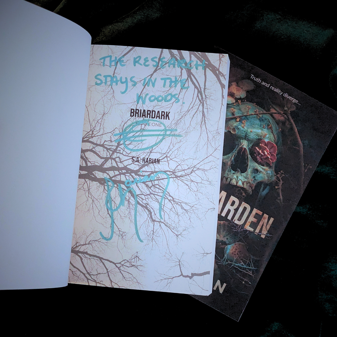 The author signature inside Briardark