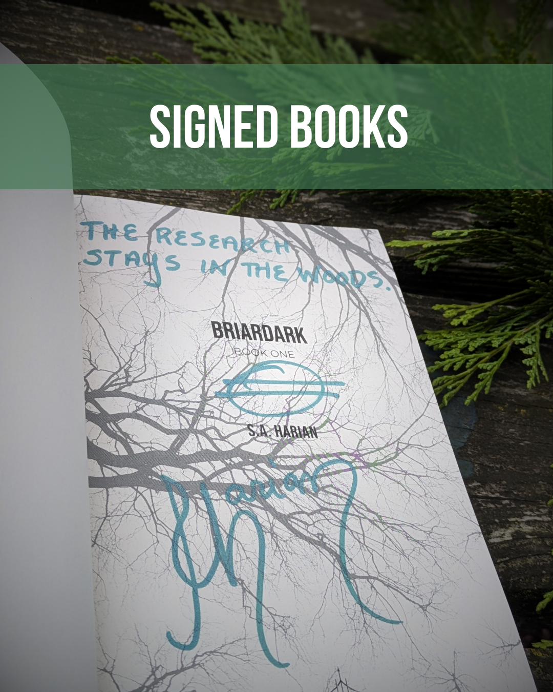 A signed copy of Briardark by S.A. Harian